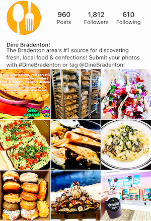 Screenshot of Dine bradenton instagram