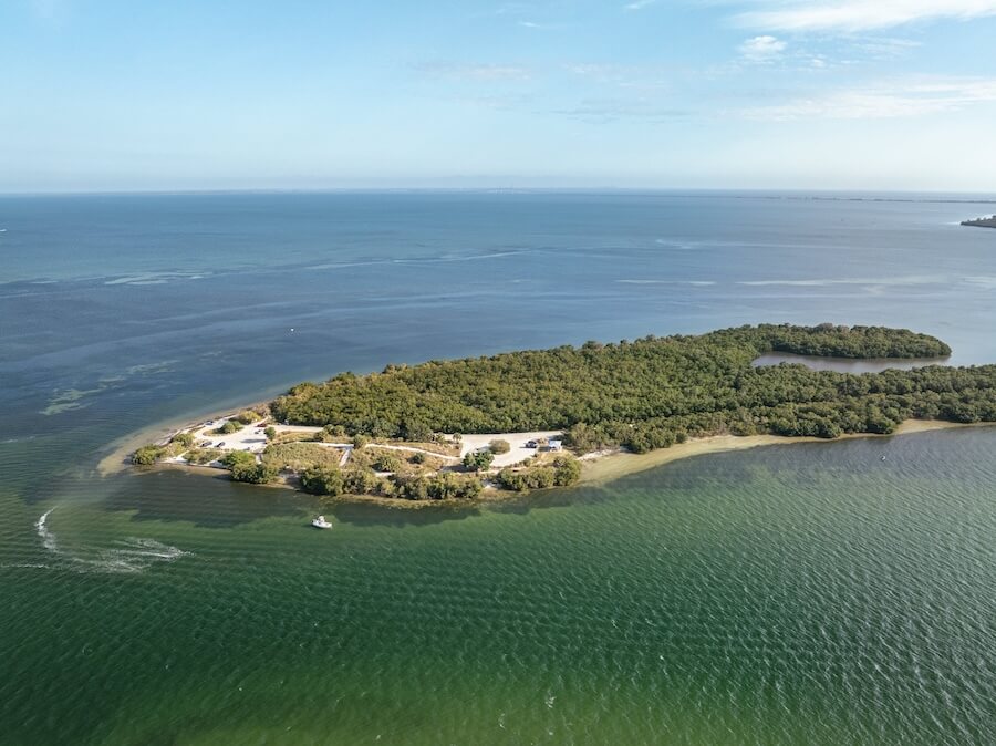 an island in the middle of the ocean